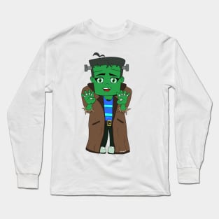 Spoopy Frankenstein White Long Sleeve T-Shirt